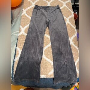 H&M Kids velour grey flare pants girls 10 EUC